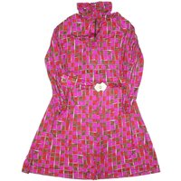 FRANCOISE DESARBRE Womens Pink & Brown Geometric Mini Dress Polyester Blend Long