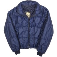 ALASKA Womens Blue Bomber Jacket S Polyester Blend Plain Zip Closure