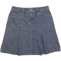 BASS JEANS Womens Blue Denim A-Line Knee Length Woven Skirt L Denim Cotton Blend