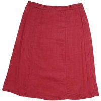 MAX MARA Womens Red Cotton A-Line Knee Length Woven Skirt L Stylish Casual Wear