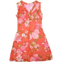 WEKO Womens Red Floral Day Woven Sleeveless Short Dress Size