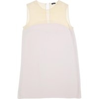 JOSEPH Womens Cream & White Sleeveless Shift Dress Polyester Blend Size
