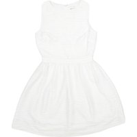 REISS Womens White Fit & Flare Polyester Sleeveless Short Dress Elegant