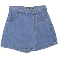 BOLERO Womens Blue Denim Mini Skirt Cotton Blend Button Fastening Size M Summer