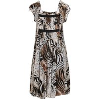 Unbranded Animal print Mini Dress - Large Brown Polyester