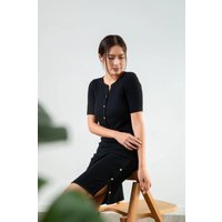 Ribbed Lounge Dress - Black classic