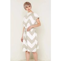 Venus Dress White and Beige
