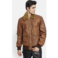Brown Bomber Leather Jacket