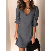 Full Size V-Neck Half Sleeve Dress