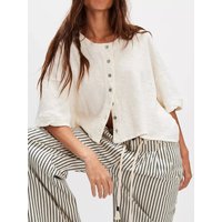 Button-Front Half Sleeve Cardigan