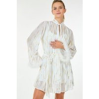 Metallic Print Short Dress