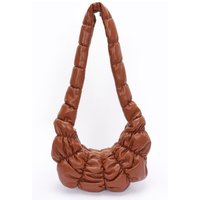 Pleated Faux Leather Crossbody Bag