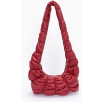 Pleated Faux Leather Crossbody Bag