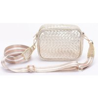 Metallic Embossed Faux Leather Camera Bag Wstrap