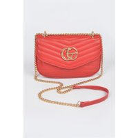 Quilted Faux Leather Crossbody Bag