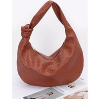 Embossed Faux Leather Big Hobo Bag