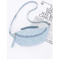 Embossed Denim Crossbody Bag