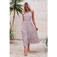 One Shoulder Sleeveless Maxi Dress