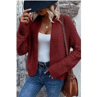 Solid Color Open Front Cardigan