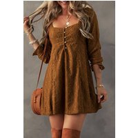 Textured Square Neck Mini Dress