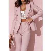 Full Size Lapel Collar Long Sleeve Blazer and Pants Set Plus Size