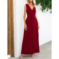 Surplice Neck Sleeveless Maxi Dress