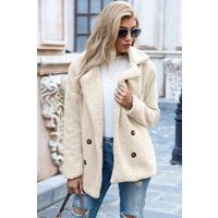 Full Size Lapel Collar Sherpa Coat