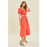 HEYSON Smocked Cutout Midi Dress