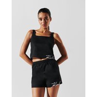 Karl Lagerfeld - Ksignature Beach Crop Top, Woman, Black, Size: