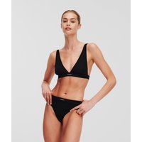Karl Lagerfeld - Essential Logo Plunge Bralette, Woman, Black, Size: