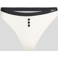 Karl Lagerfeld - Monochrome Bikini Bottoms, Woman, Beige, Size: