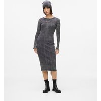 Kl Jeans - Ribbed Long-sleeved Dress, Woman, Black, Size: Xs