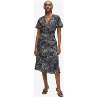 Karl Lagerfeld - Fan Print V-neck Dress, Woman, Black, Size:
