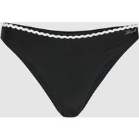 Karl Lagerfeld - Scallop Bikini Bottoms, Woman, Black, Size: Xs