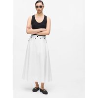 Karl Lagerfeld - Button Detail A-line Skirt, Woman, White, Size:
