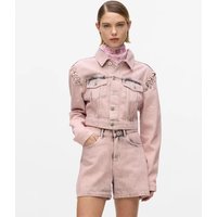 Kl Jeans - Lace Tie Denim Jacket, Woman, Pink, Size: Xs