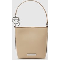 Karl Lagerfeld - Ikon Smooth Bucket Bag, Woman, Beige, Size: One Size