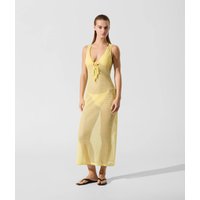 Karl Lagerfeld - Signature Crochet Beach Dress, Woman, Yellow, Size: Xs