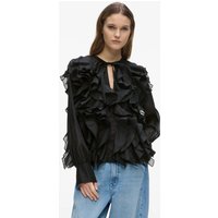 Karl Lagerfeld - Organza Ruffle Blouse, Woman, Black, Size: