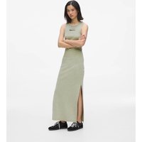 Kl Jeans - Washed Ribbed Tank Dress, Woman, Green, Size: Xs
