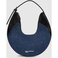 Kl Jeans - Rebel Denim And Faux-leather Hobo Bag, Woman, Blue, Size: One Size