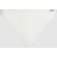 Karl Lagerfeld - Signature High-leg Bikini Bottoms, Woman, Beige, Size: Xs