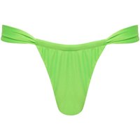 Santorini Ruched Thong Bikini Bottom Neon Green