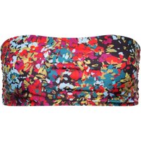 Capri Ruched Bandeau Bikini Top Red Confetti