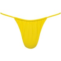 Capri Ruched String Bikini Bottom Yellow