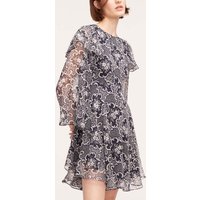 Rochelle Fleur Ruffle Silk Dress