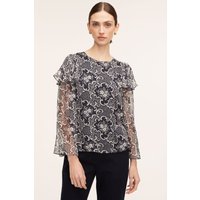 Rochelle Fleur Ruffle Silk Blouse