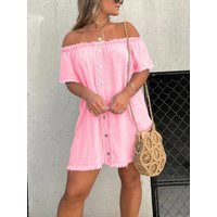 Chicbeautyy Short Sleeve Casual Denim Dress Buy Free Shipping