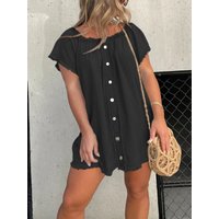 Chicbeautyy Short Sleeve Casual Denim Dress Buy Free Shipping