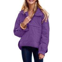 Womens Oversized Hooded Puffer Jacket Lightweight Pullover Hoodies Quilted Dolman Long Sleeve Warm Winter Coat